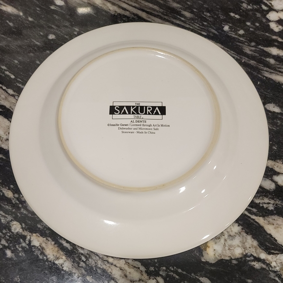 Vintage Licensed Jennifer Garant Fat Chef Salad/Dessert Plates Set Of 4 Sakura - Picture 7 of 9